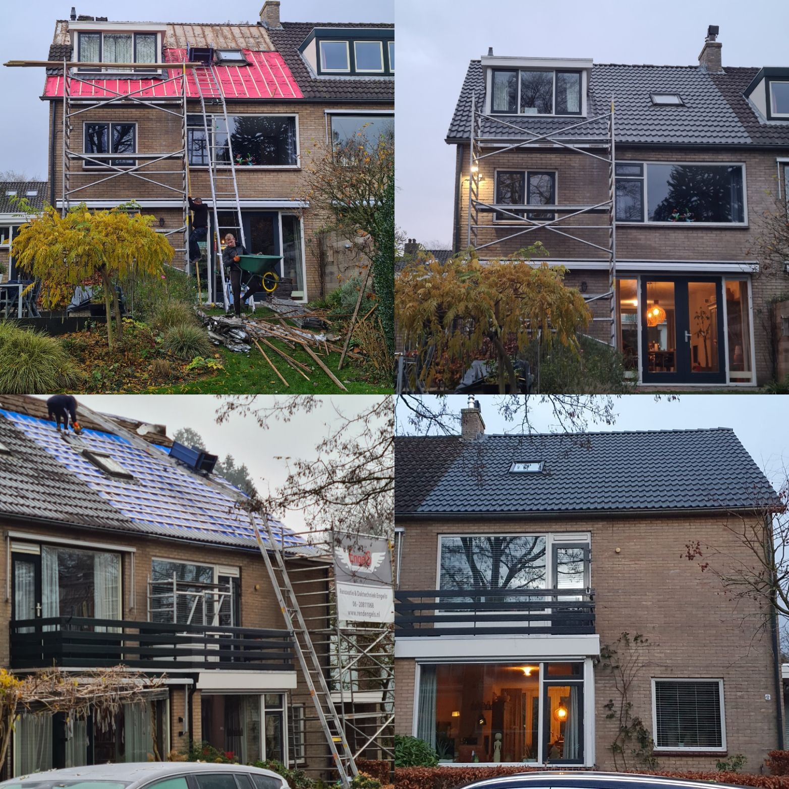 Dakrenovatie Arnhem – nieuwe dakpannen en panlatten; nokvorsten opnieuw gezet